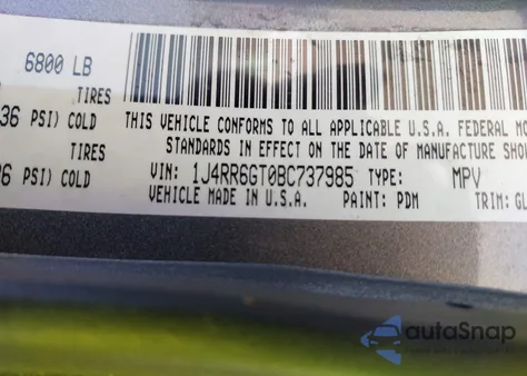 2011 Jeep Grand Cherokee Overland из США, поврежденный, VIN 1J4RR6GT0BC737985